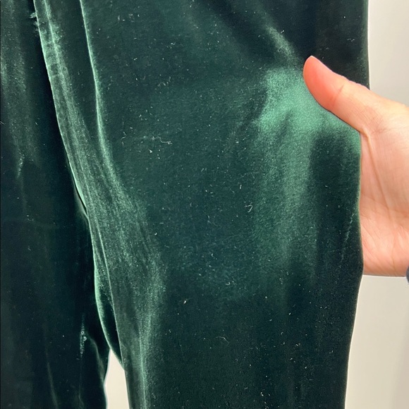 Sandro Dark Green Velvet Joggers - Picture 5 of 7